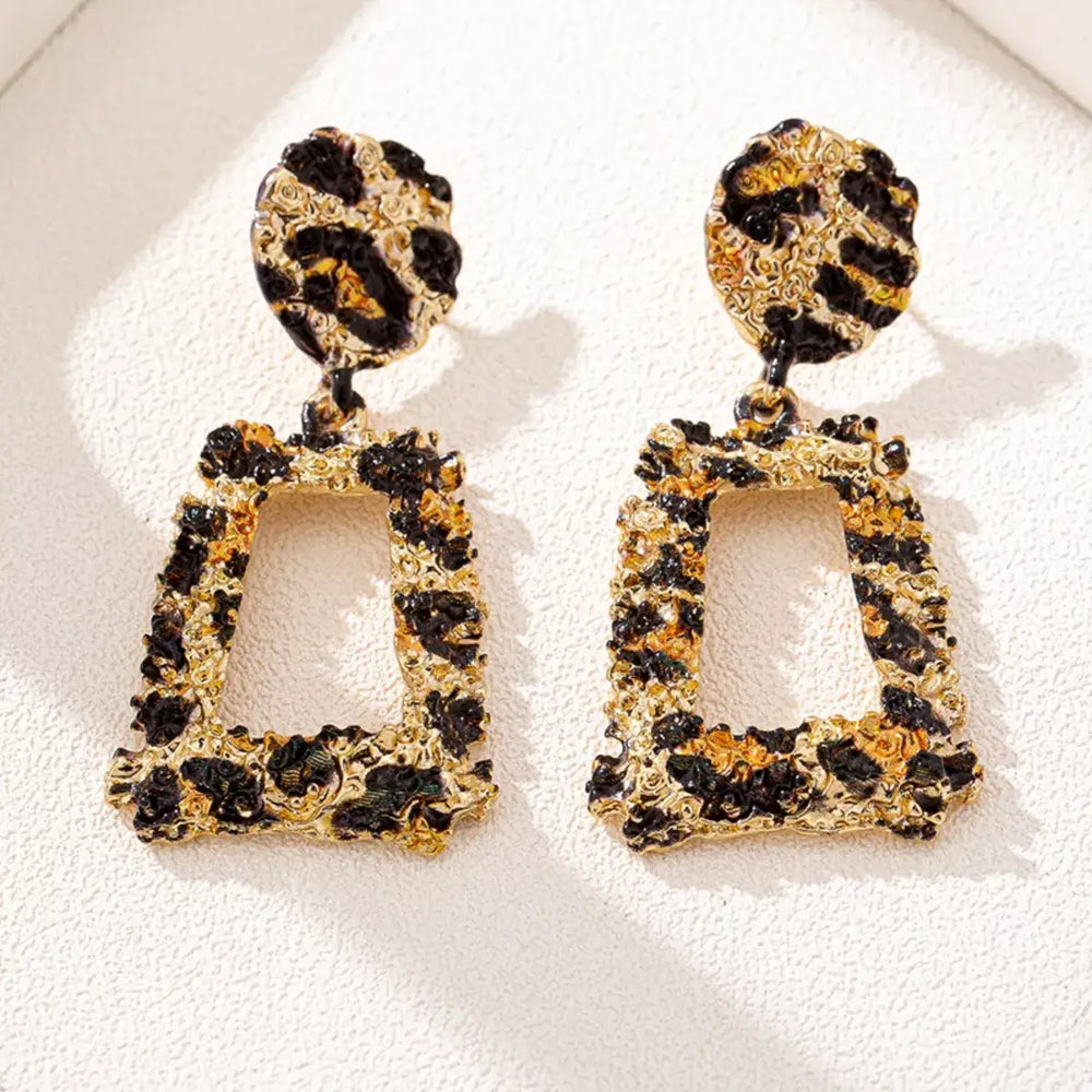 18K Gold-Plated Leopard Dangle Earrings