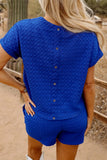Textured Sequined USA Top and Bowknot Shorts Set