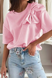 Bow Round Neck Short Sleeve T-Shirt