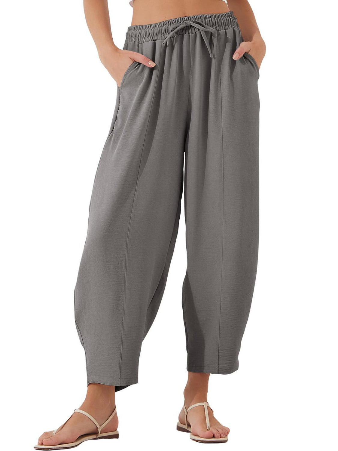 Full Size Drawtising Cropped Jogger Pants Plus Size