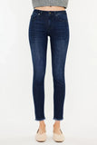 Kancan High-Rise Slim Fit Raw Hem Ankle Jeans