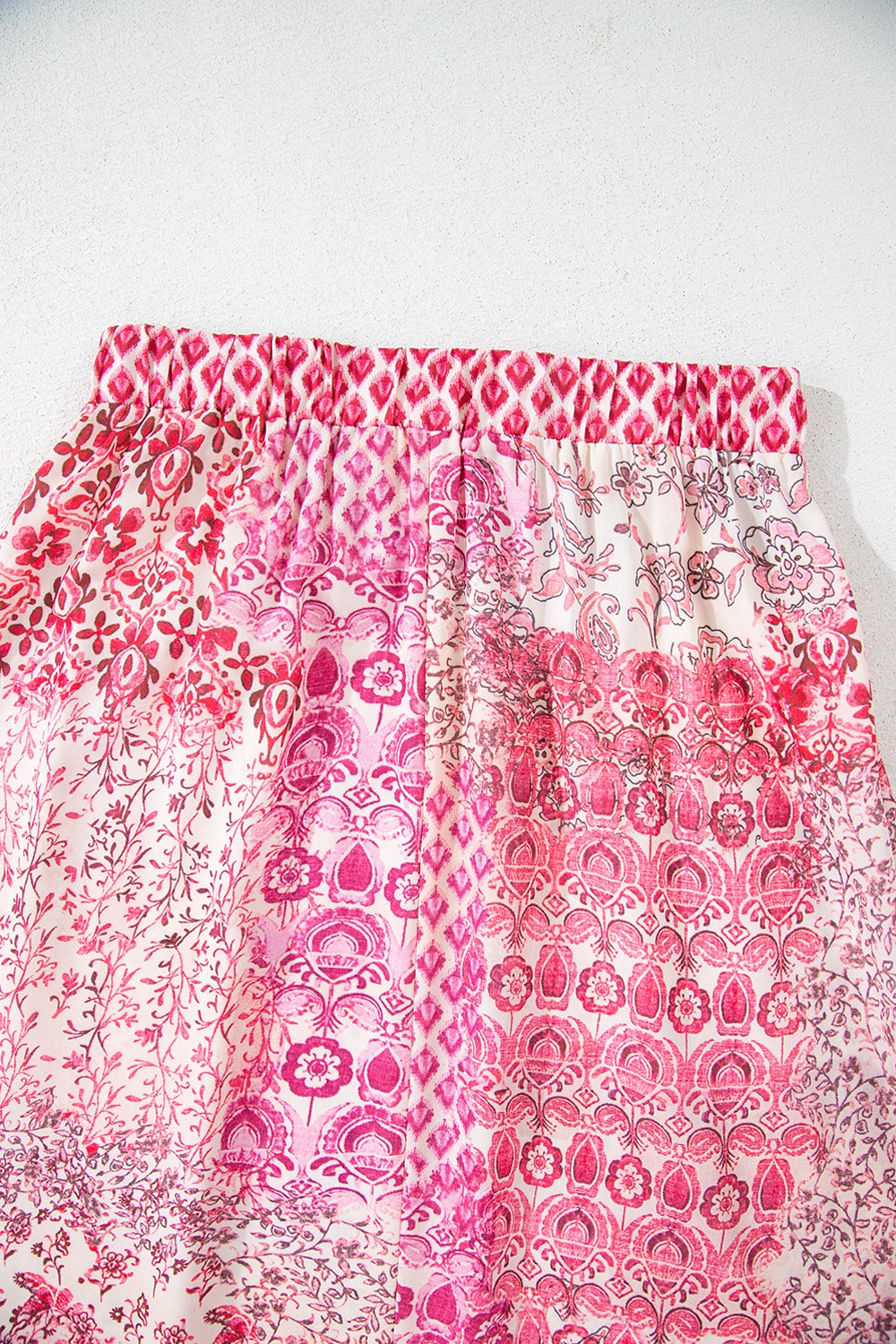 Printed Tassel Drawstring High Waist Maxi Skirt