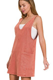 Zenana Washed Adjustable Strap Denim Overall Dress