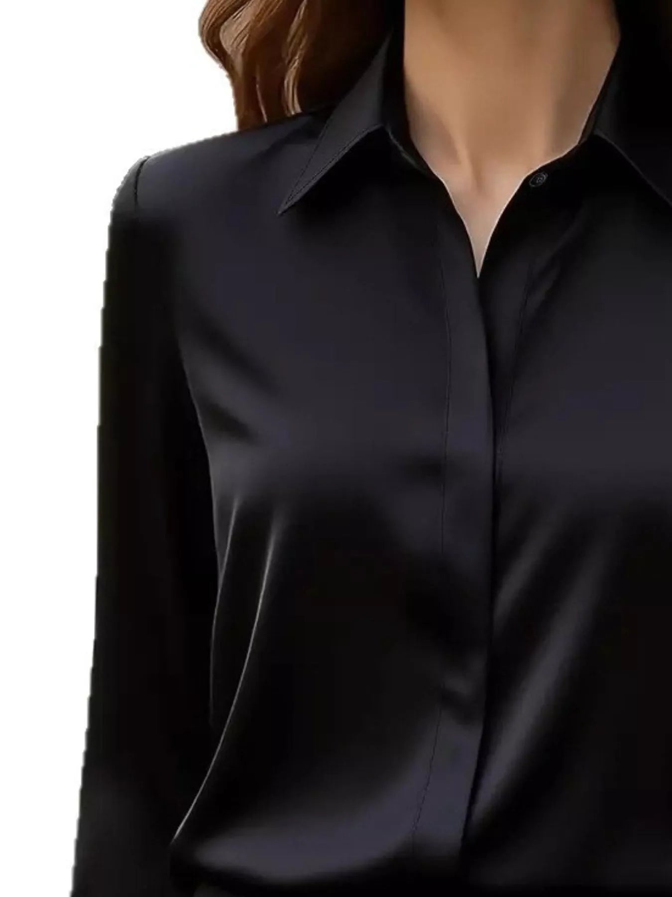 Button Down Collared Neck Long Sleeve Shirt