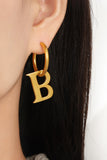 Titanium Steel Letter Hoop Earrings