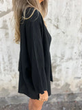 Full Size One Button Long Sleeve Shirt Plus Size
