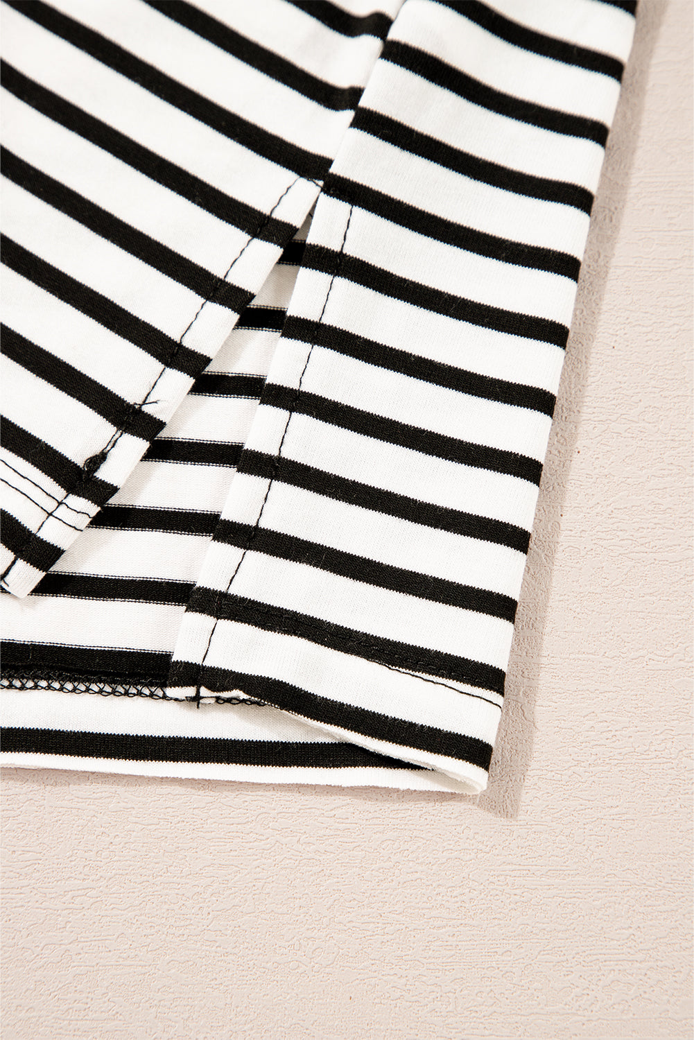 Striped Round Neck Cap Sleeve Top