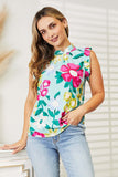 Floral Print Ruffle Shoulder Blouse